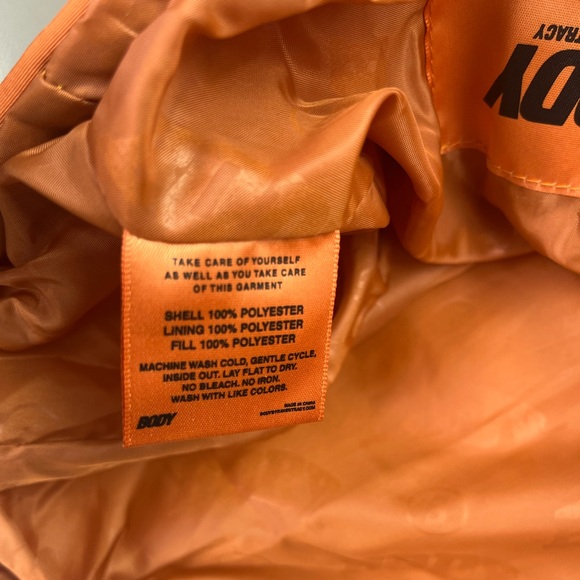 Body by Raven Tracy Orange Half Zip Puffer Jacket size Small - Picture 11 of 12